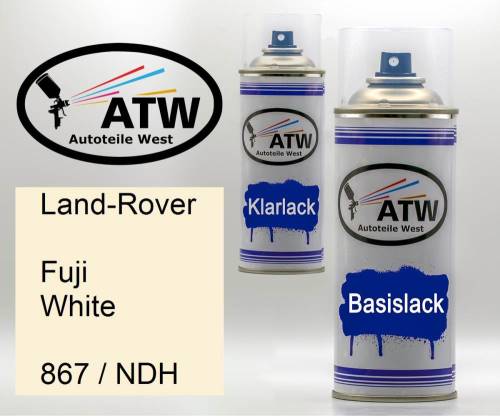 Land-Rover, Fuji White, 867 / NDH: 400ml Sprühdose + 400ml Klarlack - Set, von ATW Autoteile West.
